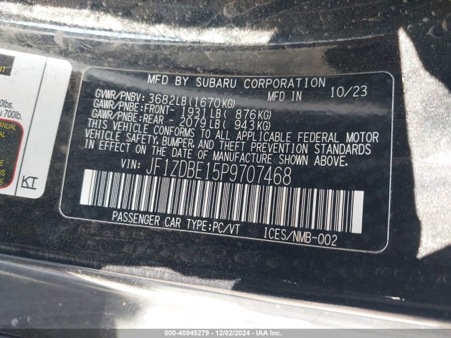 Subaru Brz Limited 2023 JF1ZDBE15P9707468 Image 9