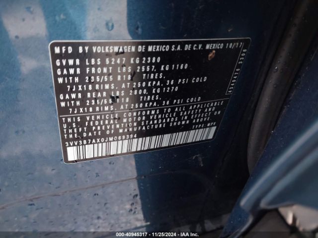 3VV3B7AX0JM069394 Volkswagen Tiguan 2.0t Se/2.0t Sel