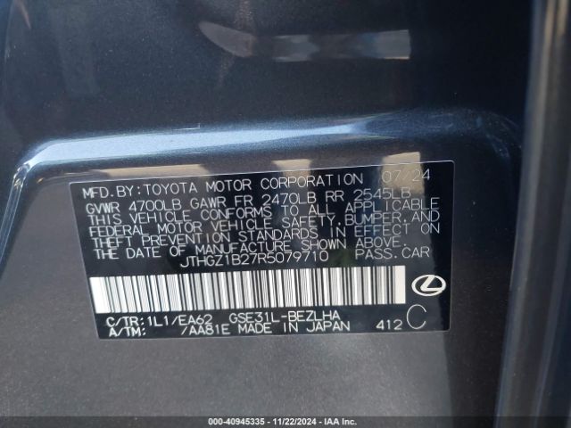JTHGZ1B27R5079710 Lexus Is 350 F Sport