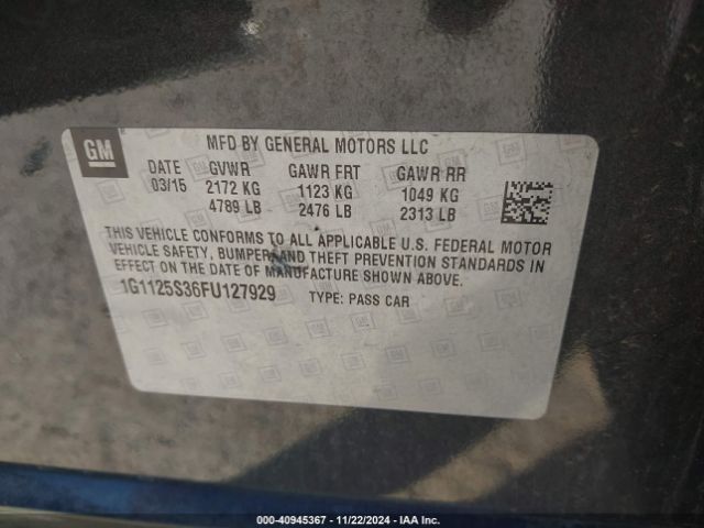 1G1125S36FU127929 Chevrolet Impala 2lt