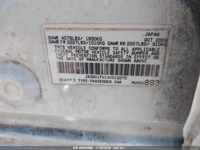 2010 MITSUBISHI LANCER JA32U1FU1AU012275 Photo 8