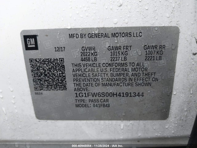 Chevrolet BOLT EV LT 2017 1G1FW6S00H4191344 Image 9