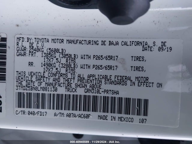 3TMDZ5BN0LM081130 Toyota Tacoma Trd Sport