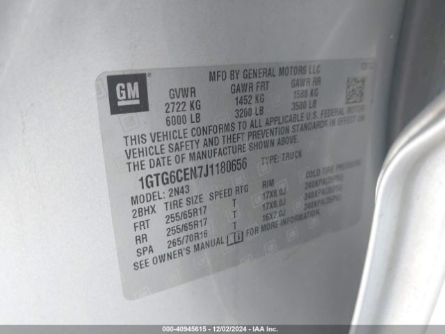 1GTG6CEN7J1180656 GMC CANYON SLE