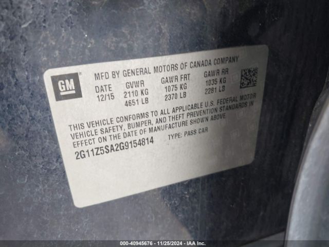 2G11Z5SA2G9154814 Chevrolet IMPALA LS