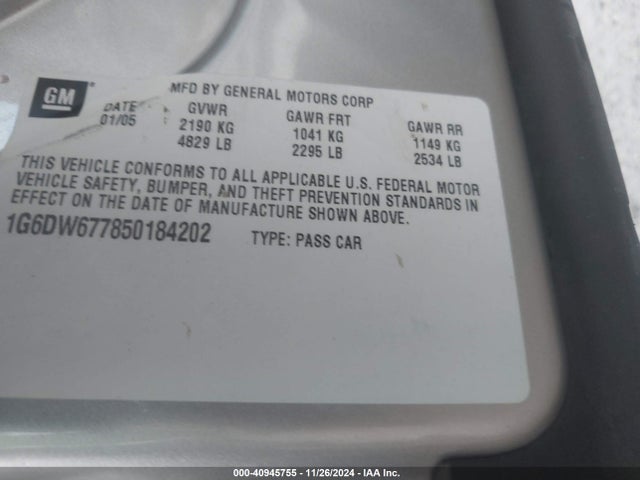 2005 CADILLAC STS 1G6DW677850184202 Photo 8
