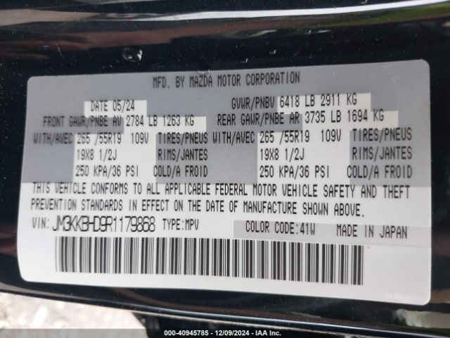 JM3KKBHD9R1179868 Mazda Cx-90 3.3 Turbo Preferred