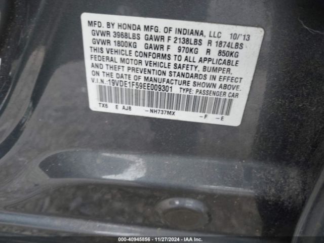 19VDE1F59EE009301 Acura Ilx 2.0l