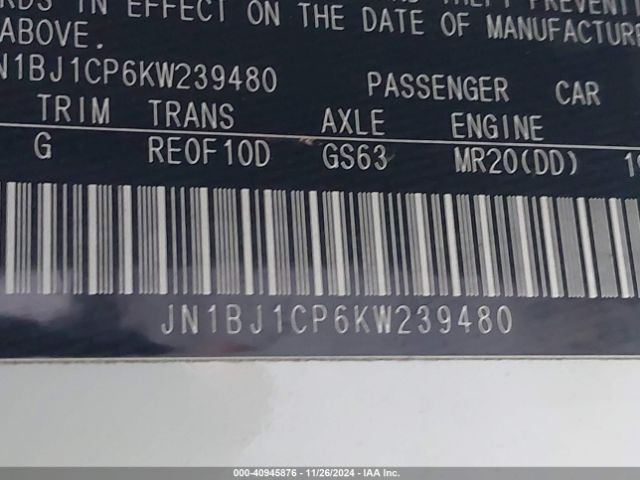 JN1BJ1CP6KW239480 Nissan Rogue Sport S