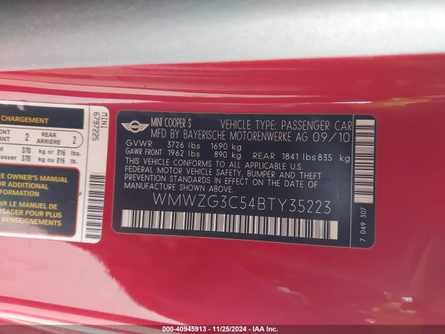 2011 MINI COOPER S CLUBMAN WMWZG3C54BTY35223 Photo 8