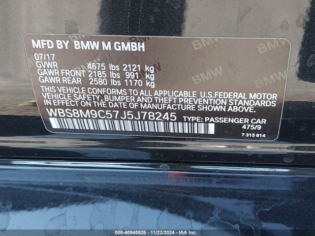 WBS8M9C57J5J78245 BMW M3 Cs