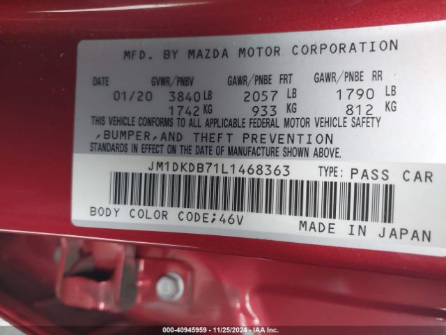 JM1DKDB71L1468363 Mazda Cx-3 Sport