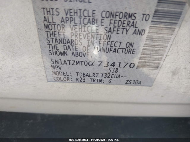 Nissan Rogue Sl 2016 5N1AT2MT0GC734170 Image 9