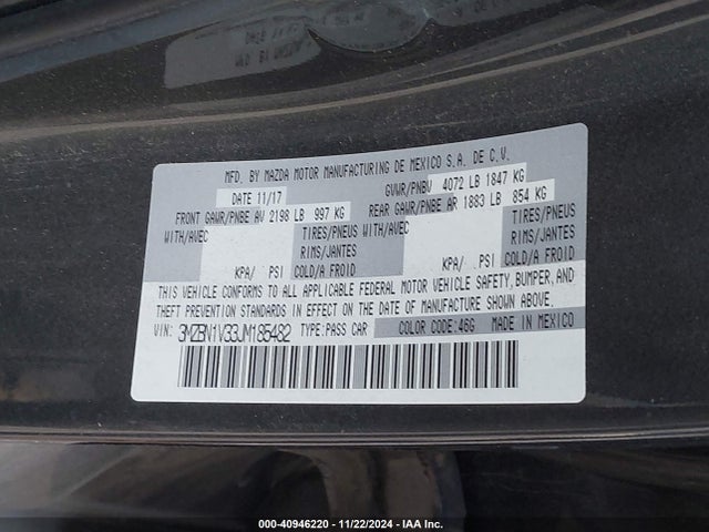3MZBN1V33JM185482 Mazda Mazda3 Touring
