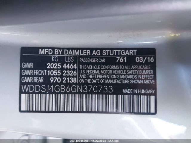 WDDSJ4GB6GN370733 Mercedes-Benz CLA 250 4MATIC