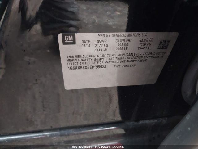 1G6AX5SX9E0195923 Cadillac CTS LUXURY