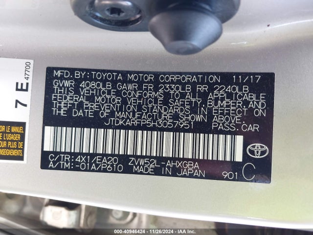 Toyota Prius Prime Advanced 2017 JTDKARFP5H3057951 Image 9
