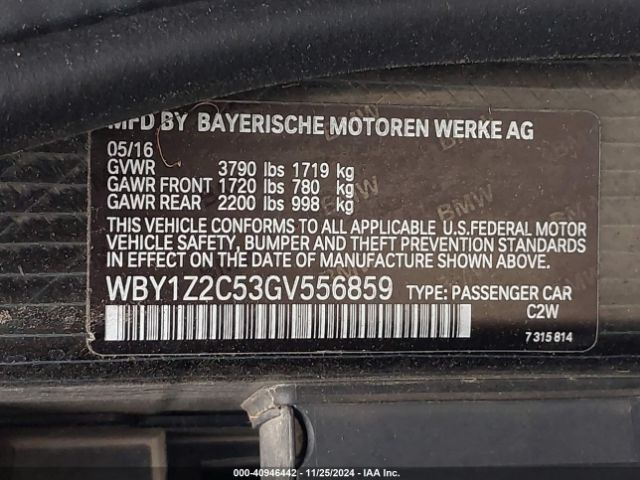 2016 BMW I3 WBY1Z2C53GV556859 Photo 8