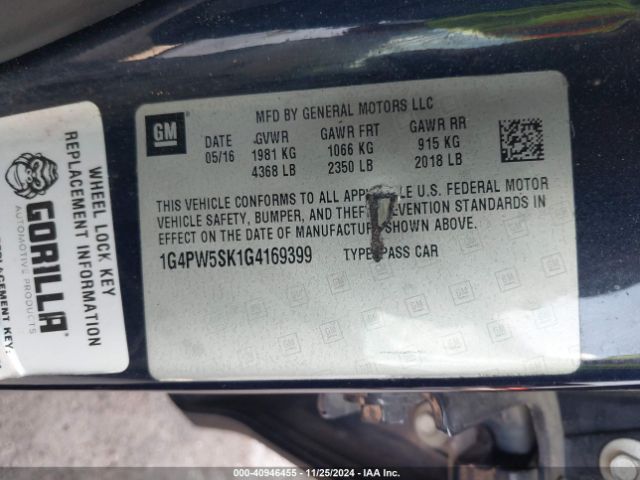 1G4PW5SK1G4169399 Buick Verano Sport Touring Group