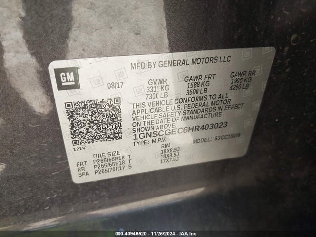 Chevrolet Suburban Ls 2017 1GNSCGEC6HR403023 Image 9