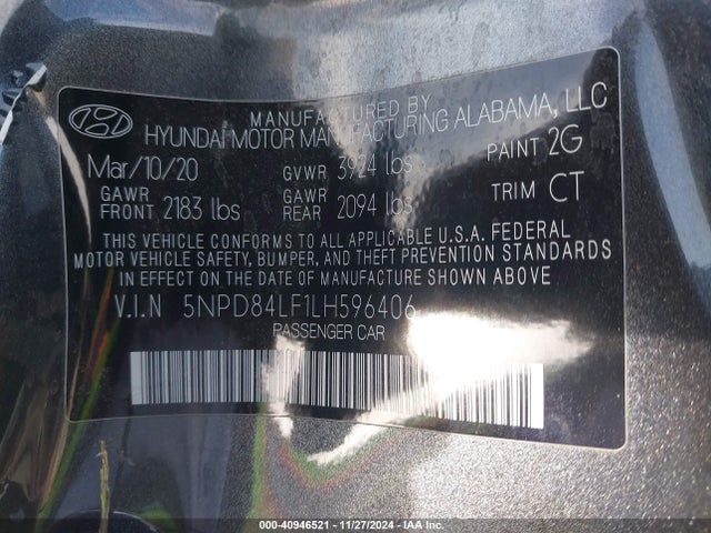 Hyundai ELANTRA SEL 2020 5NPD84LF1LH596406 Image 9