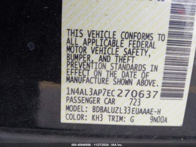 Nissan Altima 2.5 Sv 2014 1N4AL3AP7EC270637 Image 9