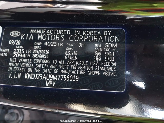 KIA SOUL LX 2021 KNDJ23AU9M7756019 Image 9
