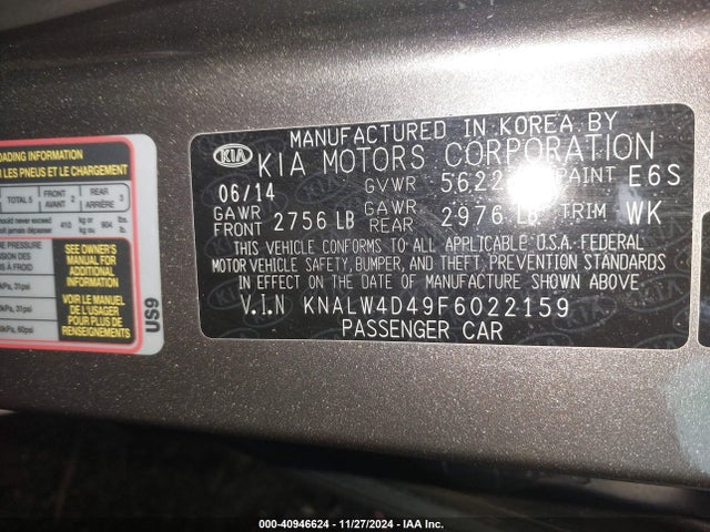 KNALW4D49F6022159 KIA K900 Luxury