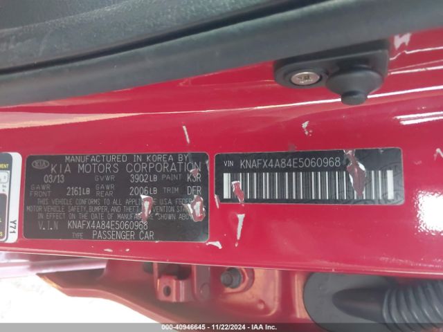 KNAFX4A84E5060968 KIA FORTE EX