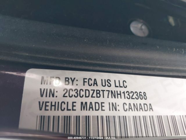 2C3CDZBT7NH132368 Dodge Challenger R/t
