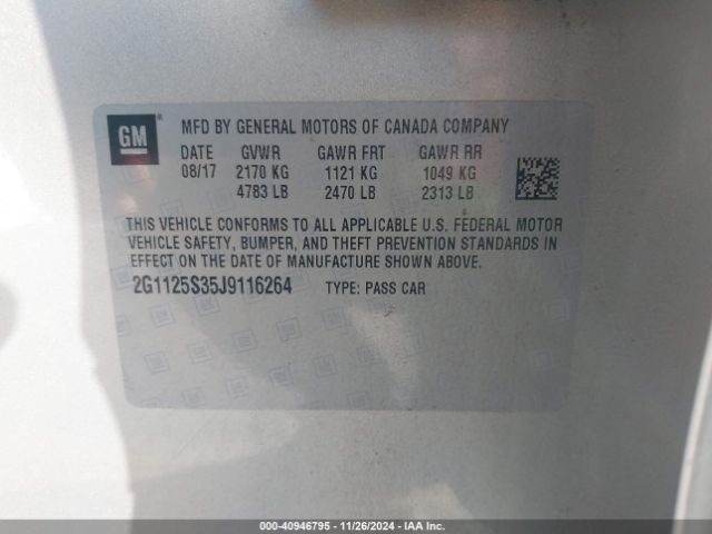 2G1125S35J9116264 Chevrolet IMPALA 2LZ
