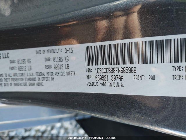 1C3CCCBB8FN685966 Chrysler 200 S