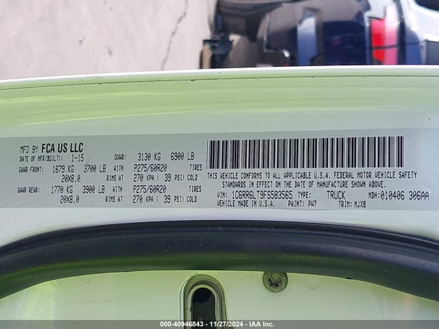 1C6RR6LT9FS583565 RAM 1500 Lone Star
