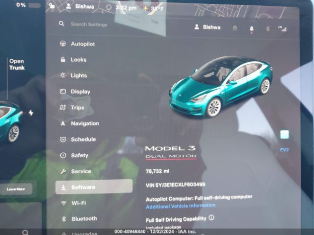 5YJ3E1ECXLF603499 Tesla Model 3 Performance Dual Motor All-wheel Drive