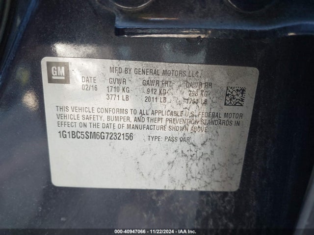 Chevrolet Cruze Ls Auto 2016 1G1BC5SM6G7232156 Image 9