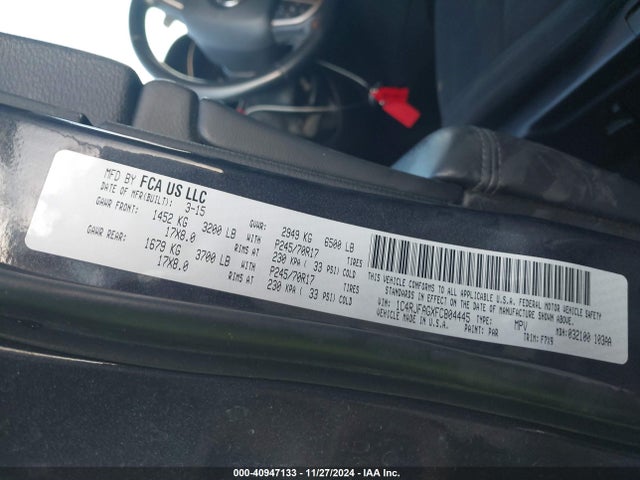 Jeep Grand Cherokee Laredo 2015 1C4RJFAGXFC804445 Image 9