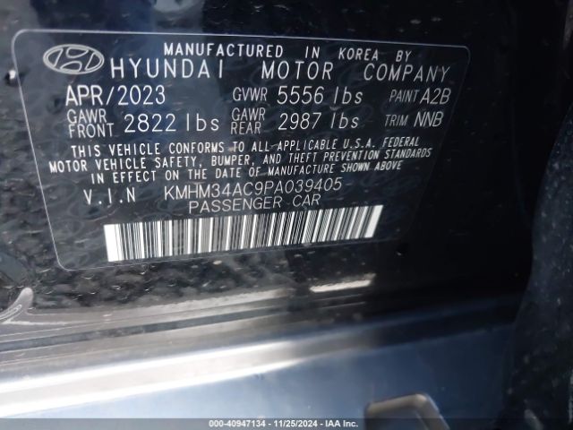 KMHM34AC9PA039405 Hyundai Ioniq 6 Sel