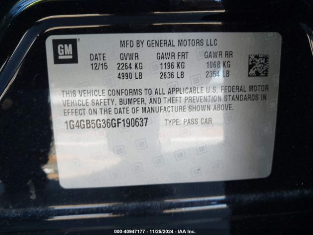 1G4GB5G36GF190637 Buick Lacrosse Leather