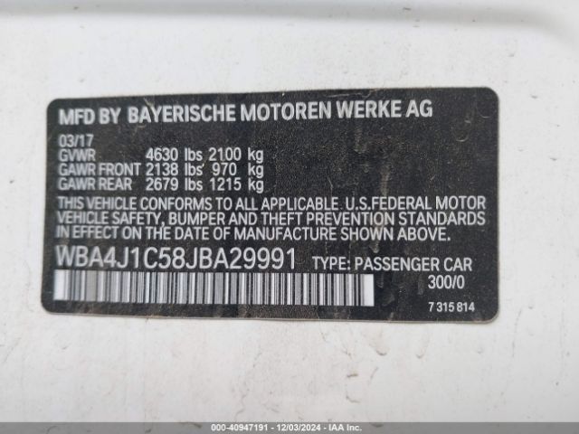WBA4J1C58JBA29991 BMW 430i Gran Coupe