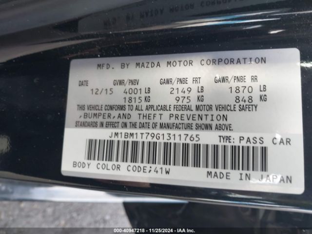 JM1BM1T79G1311765 Mazda Mazda3 I Sport