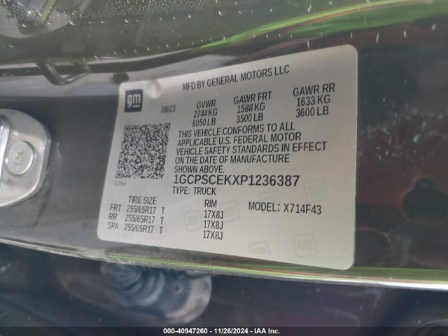 1GCPSCEKXP1236387 Chevrolet Colorado 2wd  Short Box Lt