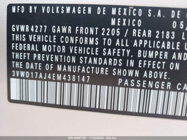 3VWD17AJ4EM438147 Volkswagen Jetta 1.8t Se