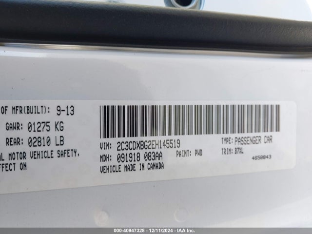Dodge Charger Se 2014 2C3CDXBG2EH145519 Image 9