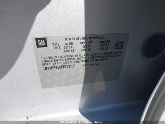 1G11H5SL6EF262152 Chevrolet Malibu 1lz