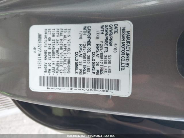 2001 INFINITI QX4 JNRDR07Y71W110514 Photo 8