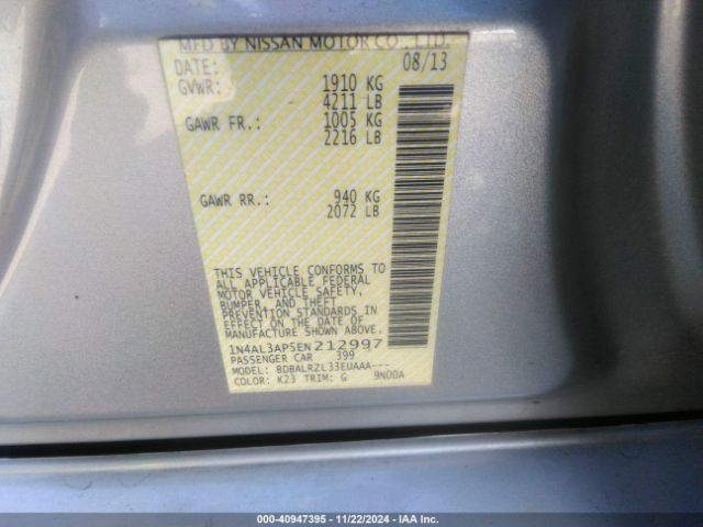 1N4AL3AP5EN212997 Nissan Altima 2.5 S
