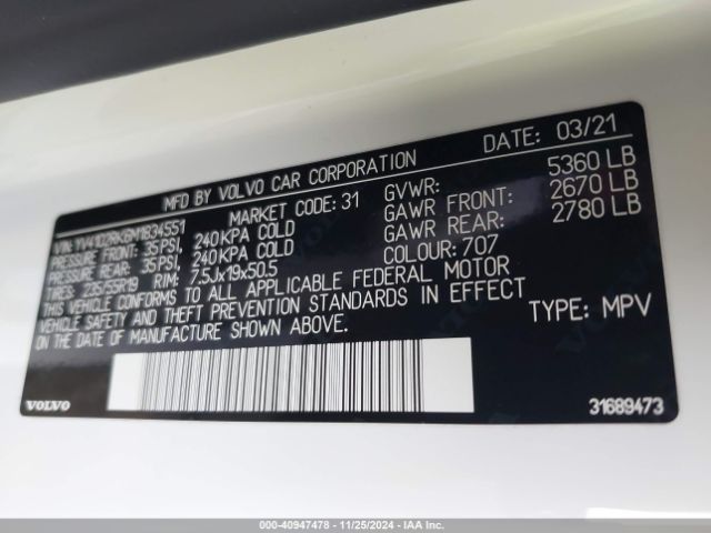 YV4102RK6M1834551 Volvo Xc60 T5 Momentum