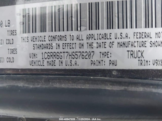 RAM 1500 Slt  4x2 6'4 Box 2017 1C6RR6GT7HS576207 Image 9