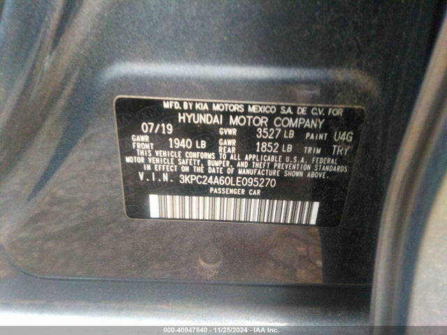Hyundai ACCENT SE 2020 3KPC24A60LE095270 Image 8
