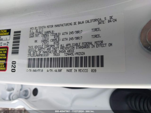 3TMLB5JN6RM018107 Toyota Tacoma Sr5